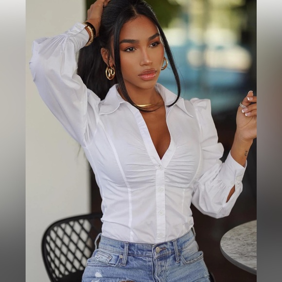 Cashin’ Out Poplin Bodysuit - Picture 1 of 5